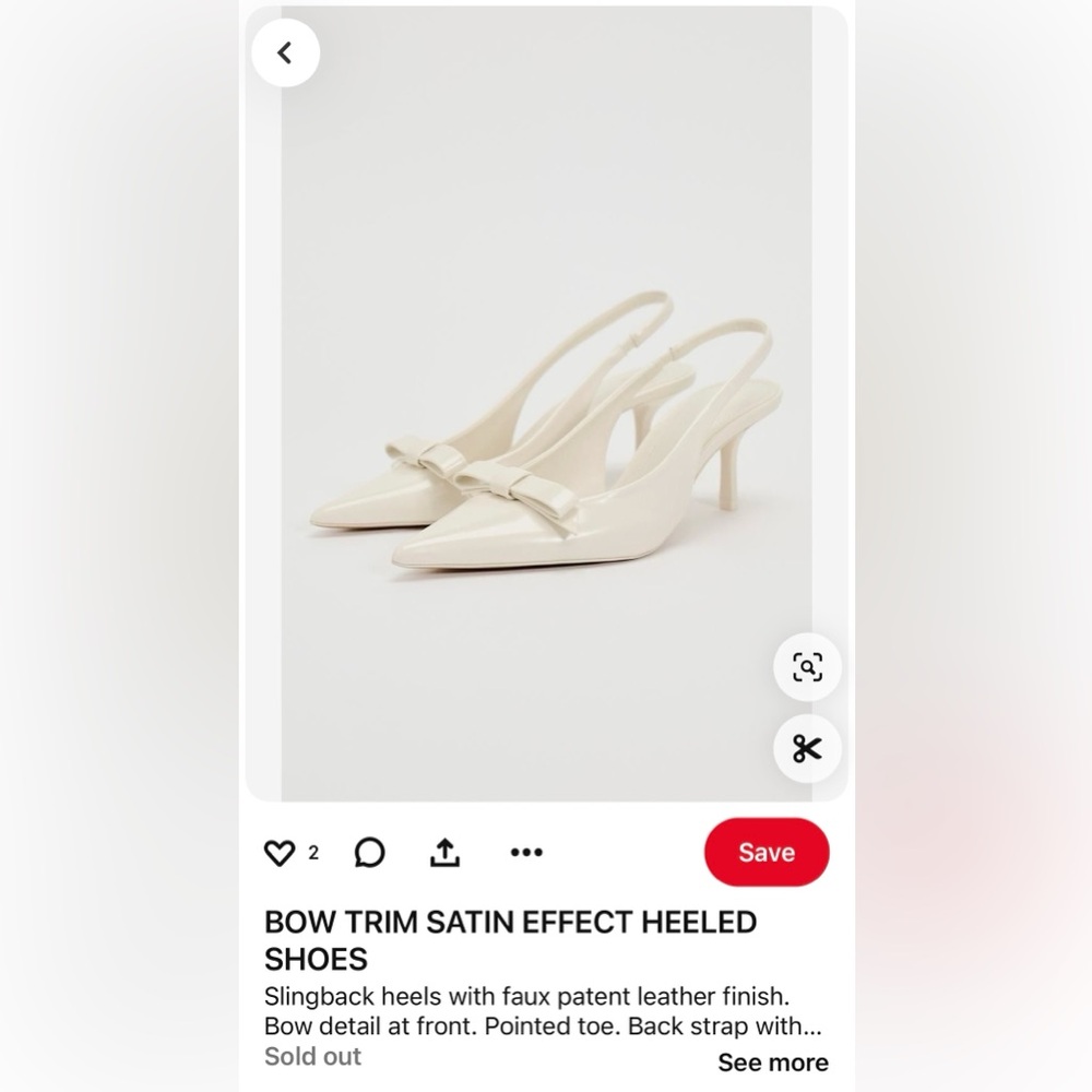NWT Zara Bow Trim Satin Effect Heels